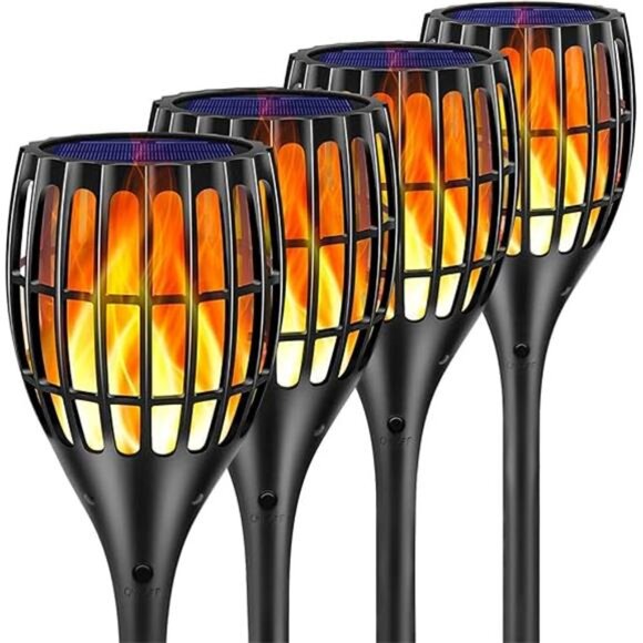 Solar Lights Outdoor, 43" Flickering Flames Torch Light Solar Garden Lights - Picture 7 of 7